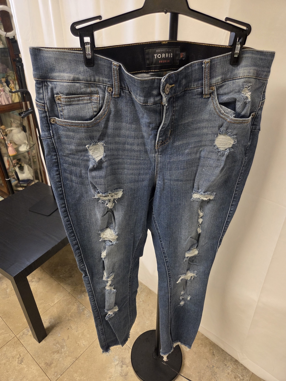 Torrid Distressed Straight-Leg Jeans - Blue